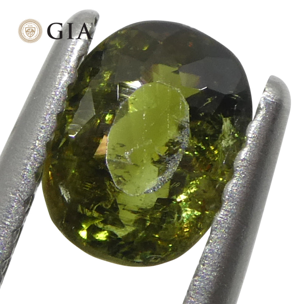 1.27ct Oval Yellowish Green to Yellowish Brown Alexandrite GIA Certified Sri Lanka Unheated - Skyjems Wholesale Gemstones