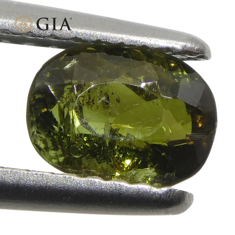 1.27ct Oval Yellowish Green to Yellowish Brown Alexandrite GIA Certified Sri Lanka Unheated