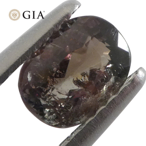 1.27ct Oval Yellowish Green to Yellowish Brown Alexandrite GIA Certified Sri Lanka Unheated