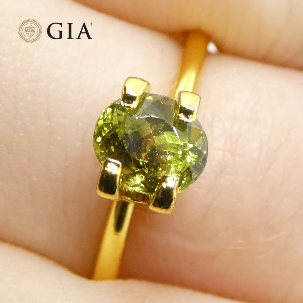 1.08ct Oval Yellowish Green to Yellowish Brown Alexandrite GIA Certified Sri Lanka Unheated - Skyjems Wholesale Gemstones