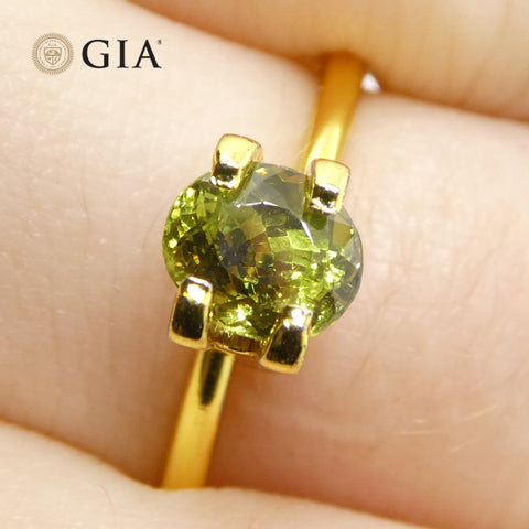 1.08ct Oval Yellowish Green to Yellowish Brown Alexandrite GIA Certified Sri Lanka Unheated