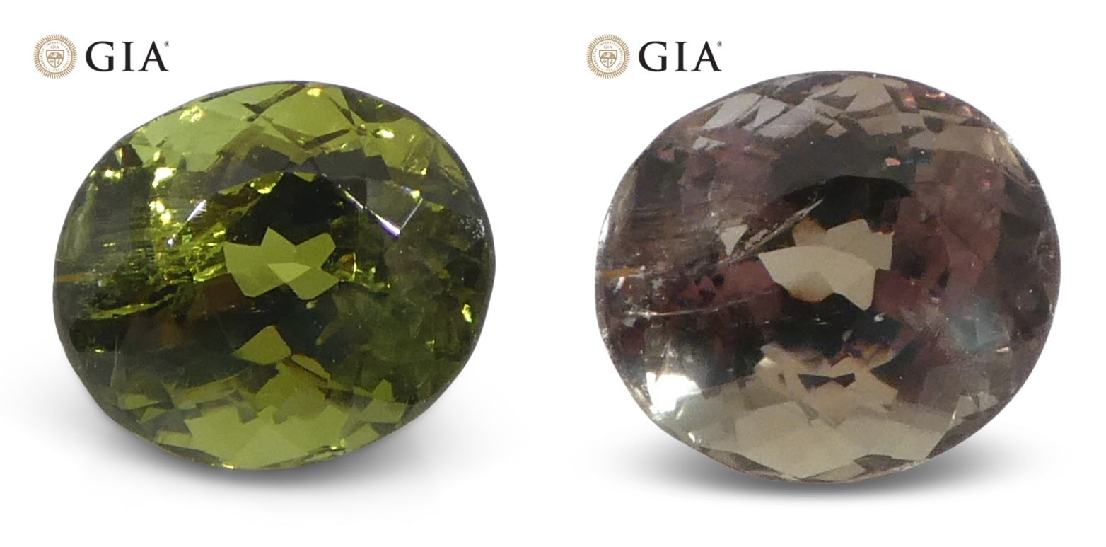 1.08ct Oval Yellowish Green to Yellowish Brown Alexandrite GIA Certified Sri Lanka Unheated - Skyjems Wholesale Gemstones