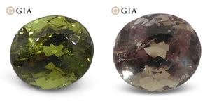 1.08ct Oval Yellowish Green to Yellowish Brown Alexandrite GIA Certified Sri Lanka Unheated