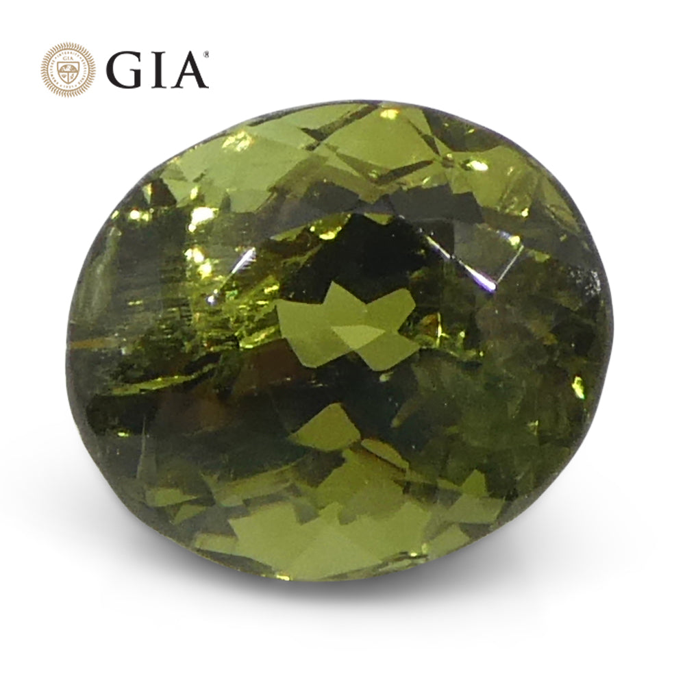 1.08ct Oval Yellowish Green to Yellowish Brown Alexandrite GIA Certified Sri Lanka Unheated - Skyjems Wholesale Gemstones