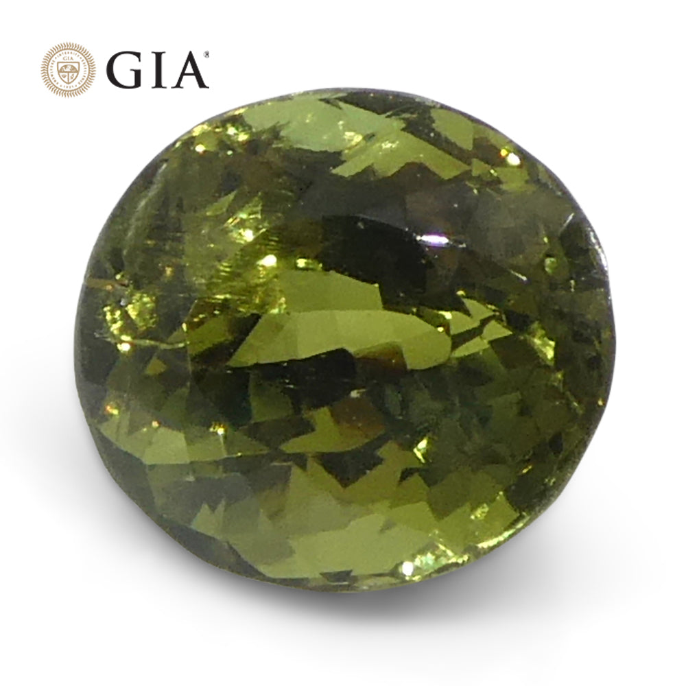 1.08ct Oval Yellowish Green to Yellowish Brown Alexandrite GIA Certified Sri Lanka Unheated - Skyjems Wholesale Gemstones