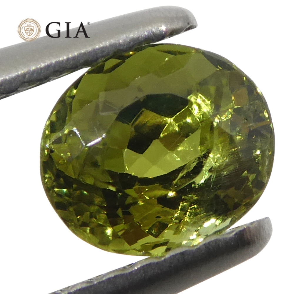 1.08ct Oval Yellowish Green to Yellowish Brown Alexandrite GIA Certified Sri Lanka Unheated - Skyjems Wholesale Gemstones