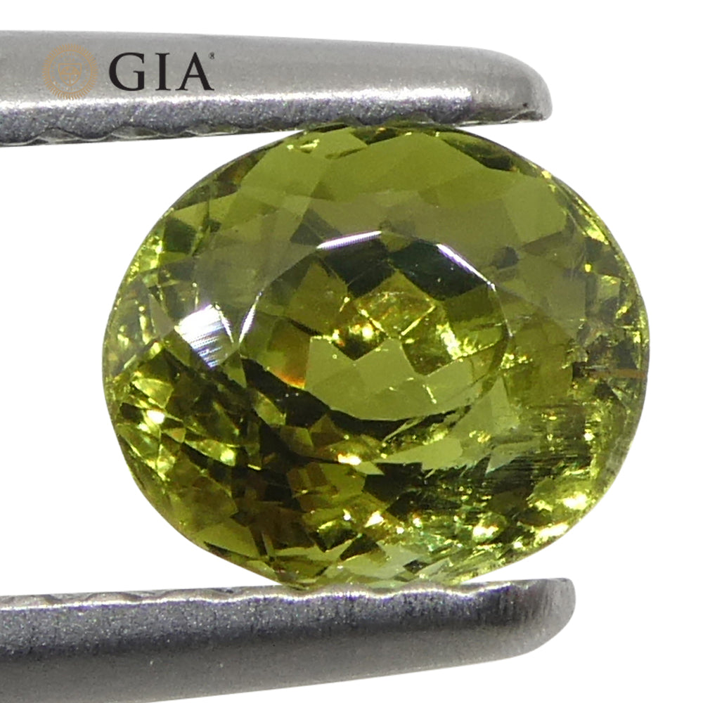 1.08ct Oval Yellowish Green to Yellowish Brown Alexandrite GIA Certified Sri Lanka Unheated - Skyjems Wholesale Gemstones