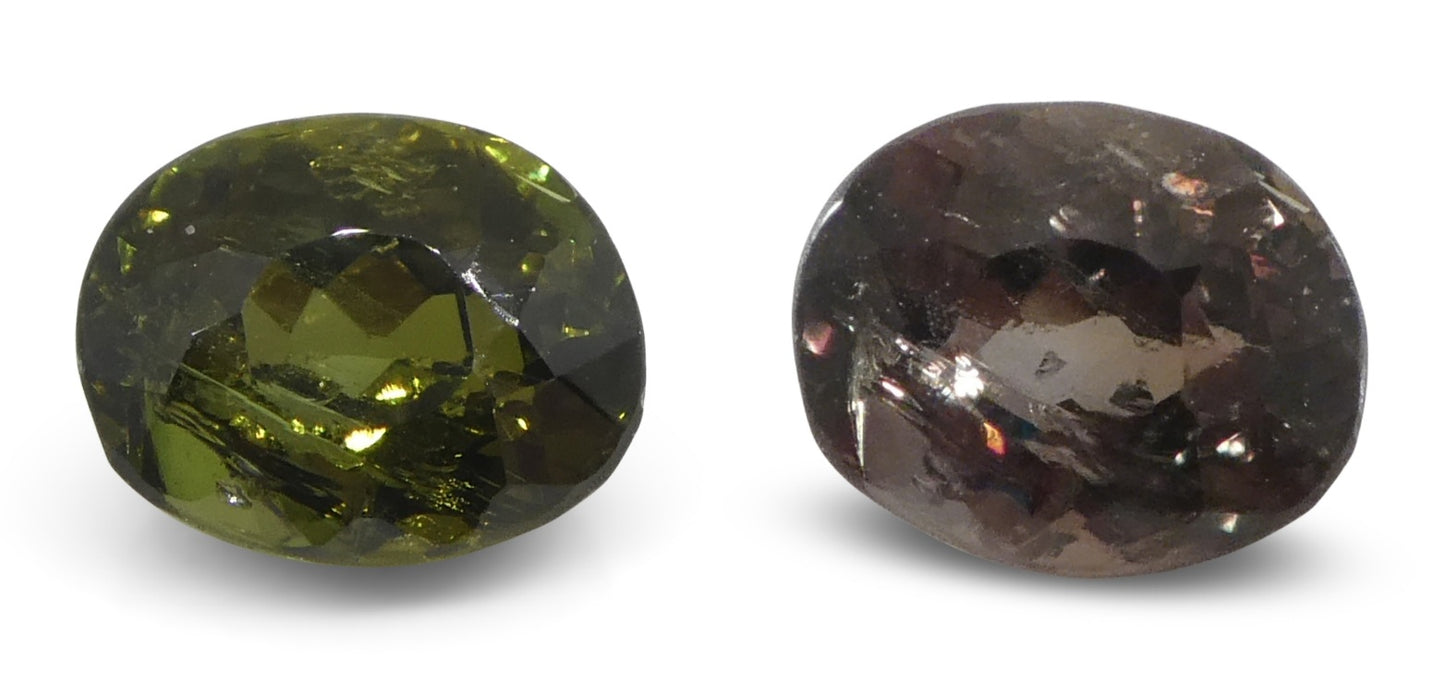 0.95ct Oval Yellowish Green to Yellow-Brown Alexandrite GIA Certified Sri Lanka Unheated - Skyjems Wholesale Gemstones