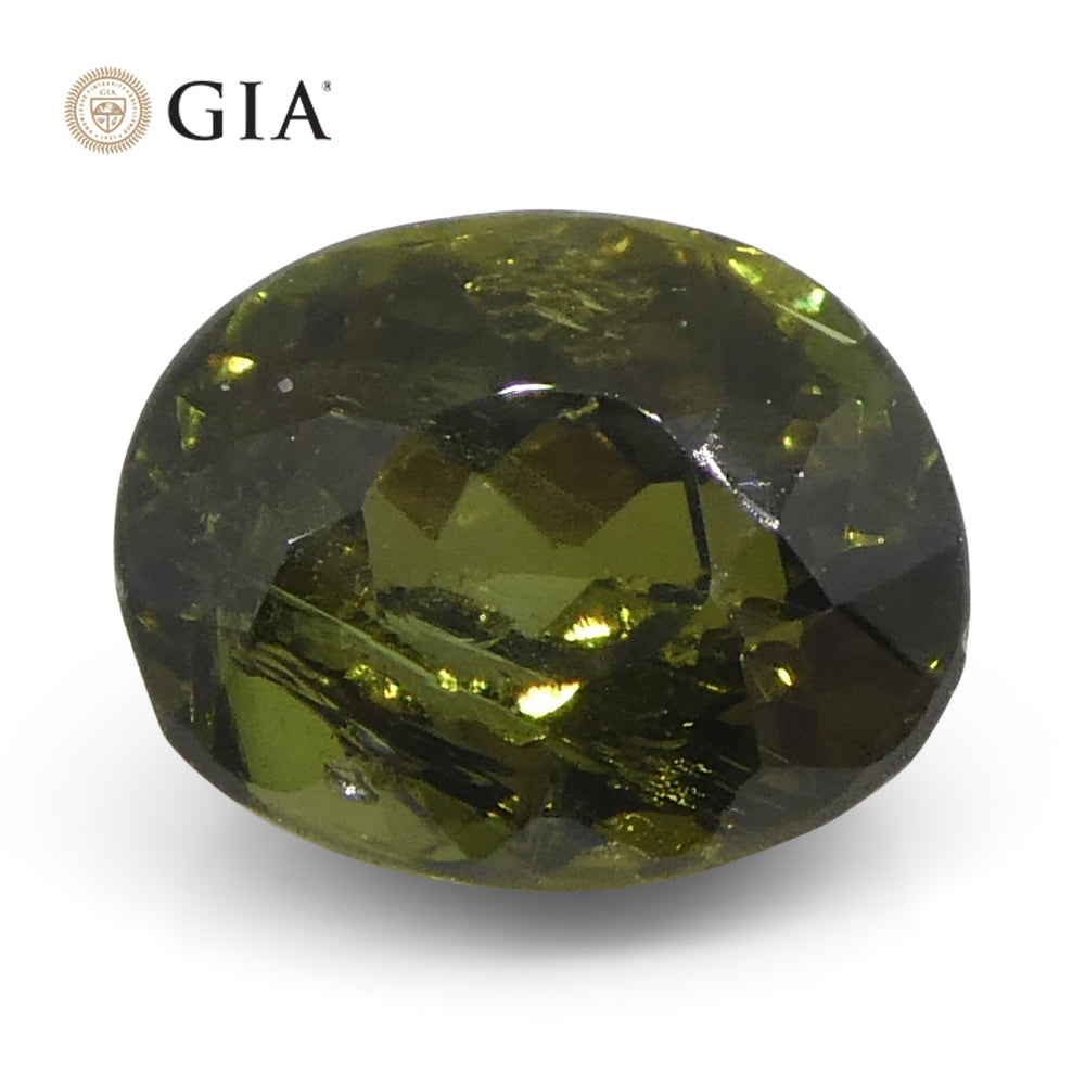 0.95ct Oval Yellowish Green to Yellow-Brown Alexandrite GIA Certified Sri Lanka Unheated - Skyjems Wholesale Gemstones