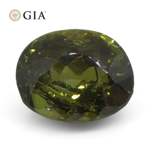 0.95ct Oval Yellowish Green to Yellow-Brown Alexandrite GIA Certified Sri Lanka Unheated