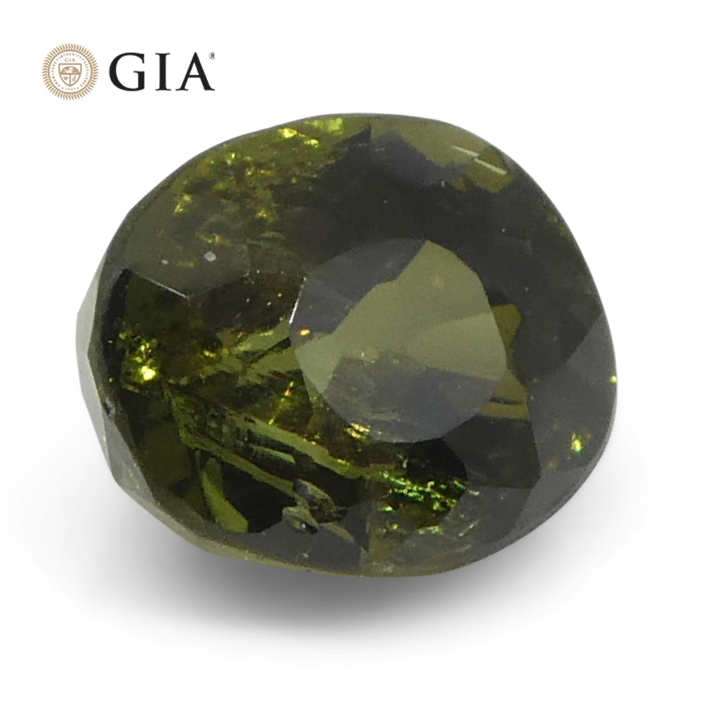 0.95ct Oval Yellowish Green to Yellow-Brown Alexandrite GIA Certified Sri Lanka Unheated - Skyjems Wholesale Gemstones