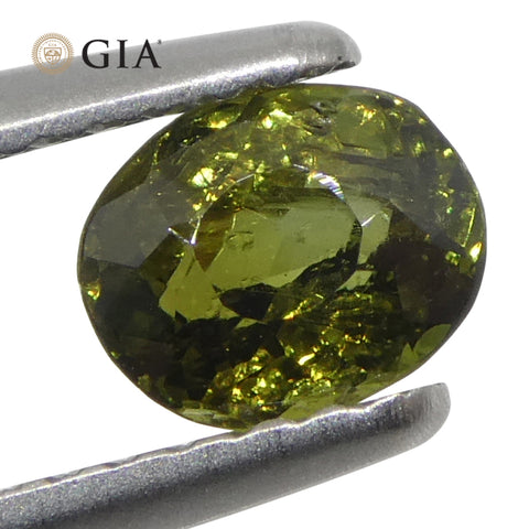 0.95ct Oval Yellowish Green to Yellow-Brown Alexandrite GIA Certified Sri Lanka Unheated