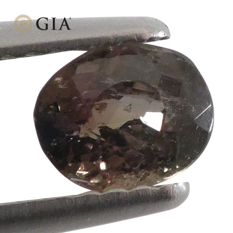 0.95ct Oval Yellowish Green to Yellow-Brown Alexandrite GIA Certified Sri Lanka Unheated