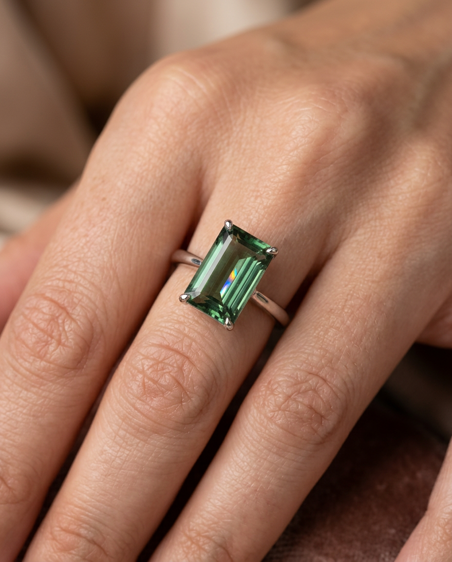 0.86ct rectangular alexandrite, bluish green to grey-purple, GIA certified unheated — Skyjems