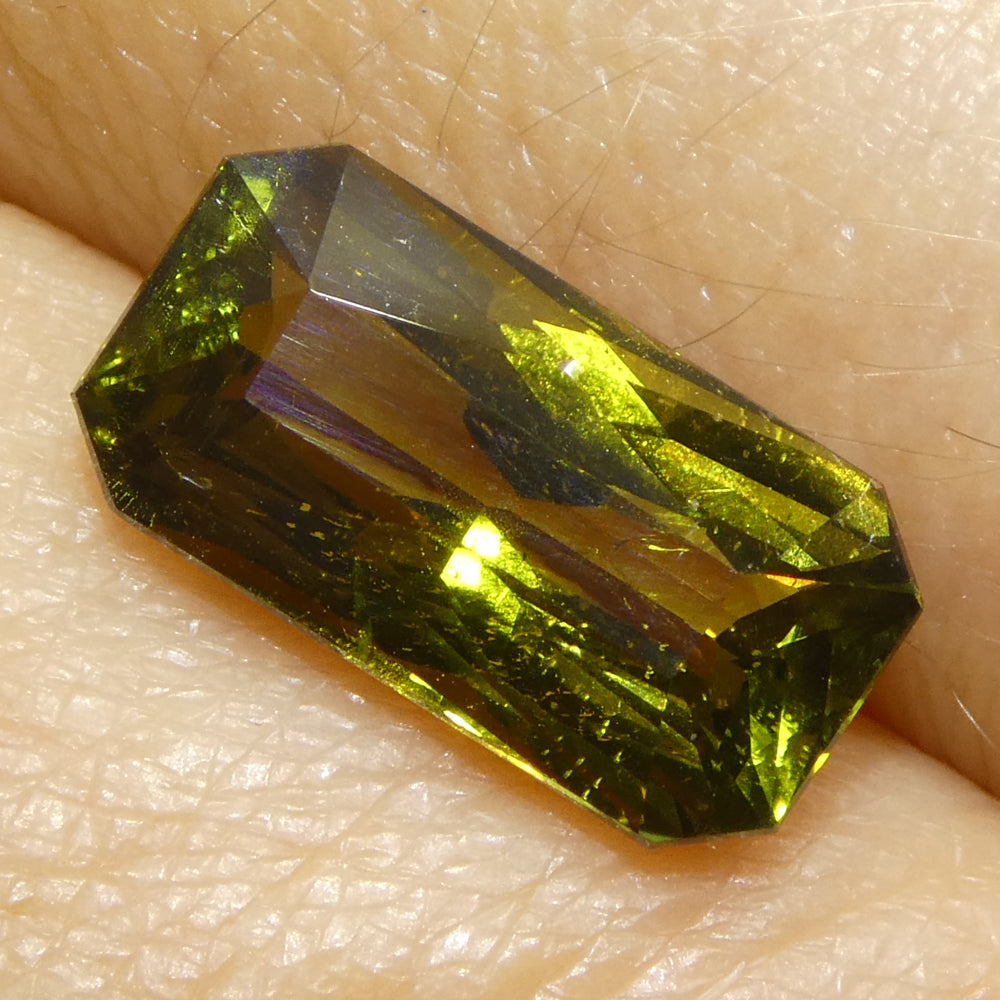 2.91ct Octagonal/Emerald Cut Yellowish Green to Brown-Yellow Alexandrite GIA Certified  Unheated - Skyjems Wholesale Gemstones