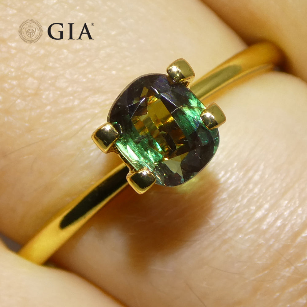 0.99ct Cushion Blue-Green to Reddish Purple Alexandrite GIA Certified Madagascar Unheated - Skyjems Wholesale Gemstones