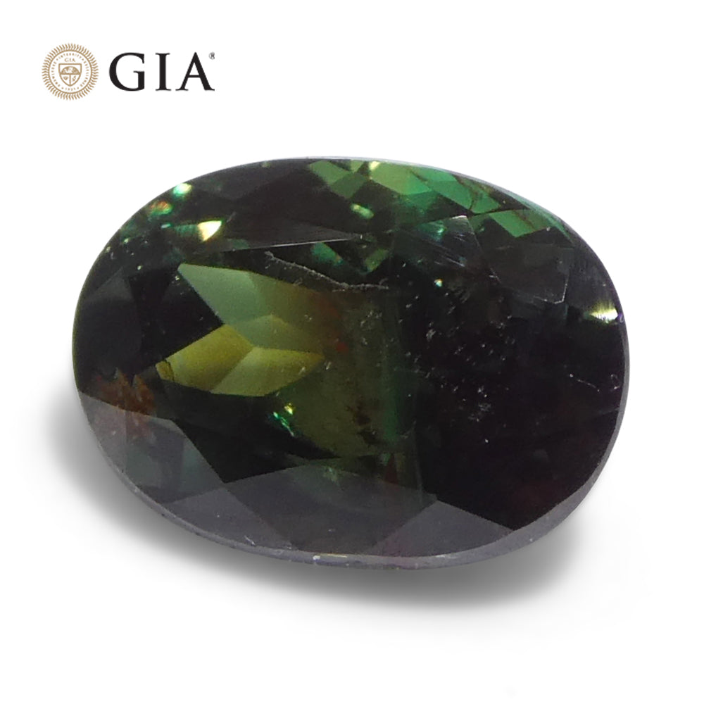 0.91ct Oval Blue-Green to Reddish Purple Alexandrite GIA Certified Madagascar Unheated - Skyjems Wholesale Gemstones