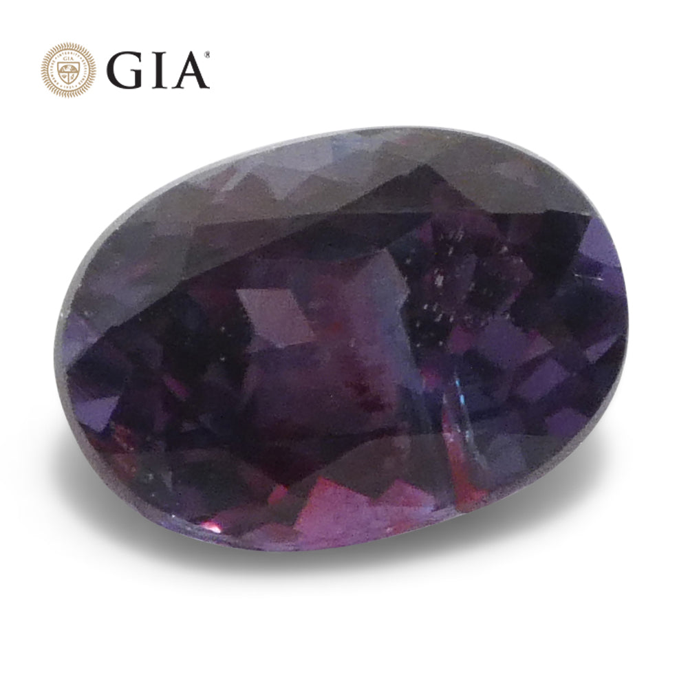 0.91ct Oval Blue-Green to Reddish Purple Alexandrite GIA Certified Madagascar Unheated - Skyjems Wholesale Gemstones