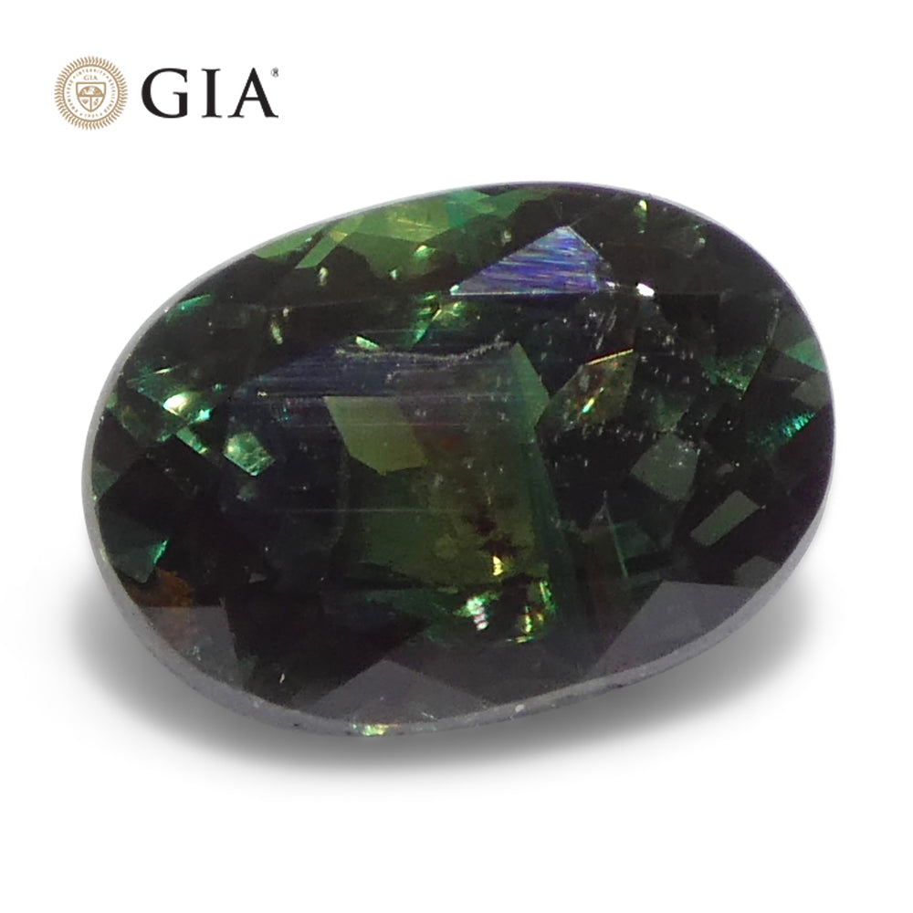 0.91ct Oval Blue-Green to Reddish Purple Alexandrite GIA Certified Madagascar Unheated - Skyjems Wholesale Gemstones