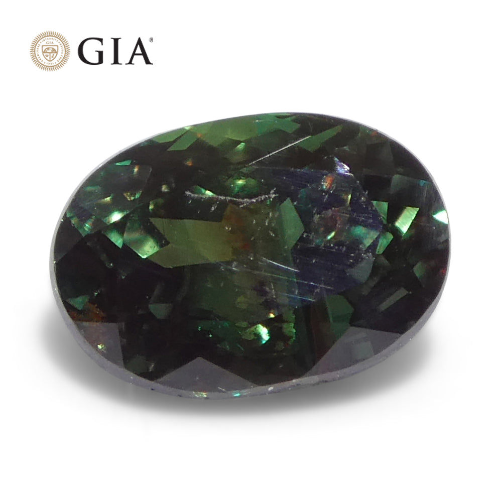 0.91ct Oval Blue-Green to Reddish Purple Alexandrite GIA Certified Madagascar Unheated - Skyjems Wholesale Gemstones