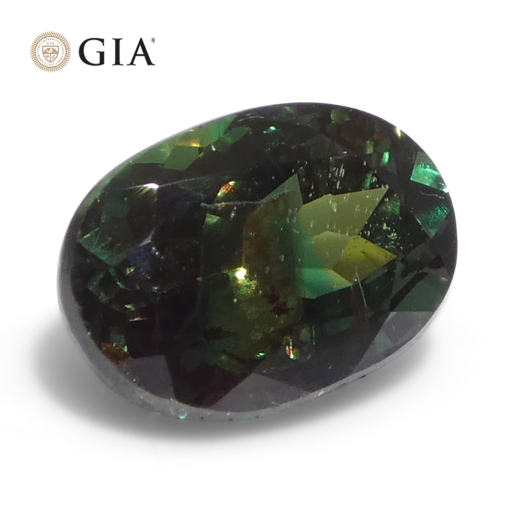 0.91ct Oval Blue-Green to Reddish Purple Alexandrite GIA Certified Madagascar Unheated - Skyjems Wholesale Gemstones