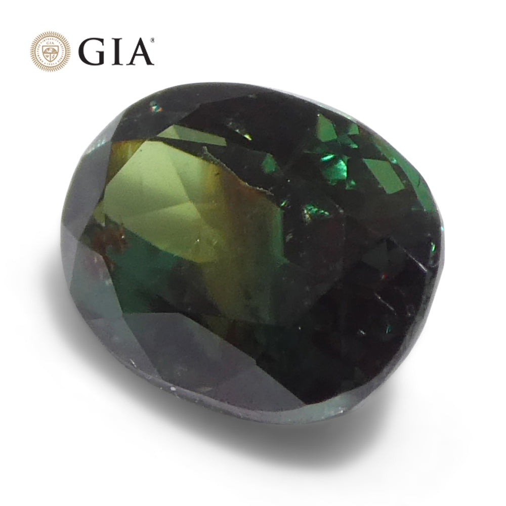 0.91ct Oval Blue-Green to Reddish Purple Alexandrite GIA Certified Madagascar Unheated - Skyjems Wholesale Gemstones