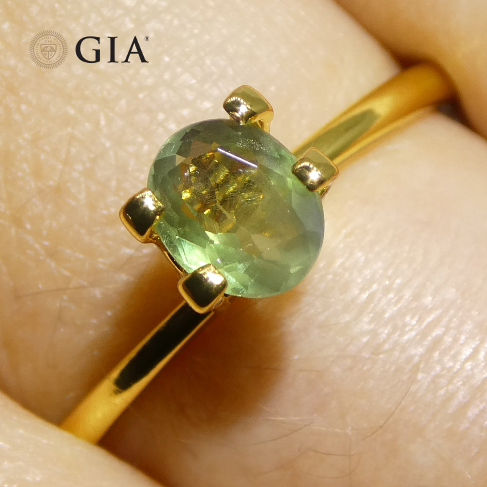 0.78ct Oval Yellowish Green to Grayish Purple Alexandrite GIA Certified India Unheated - Skyjems Wholesale Gemstones