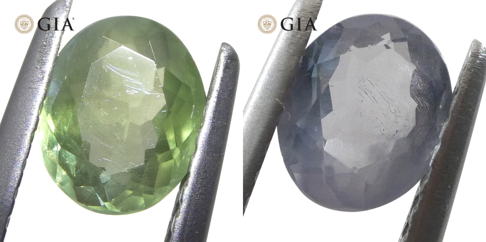 0.78ct Oval Yellowish Green to Grayish Purple Alexandrite GIA Certified India Unheated - Skyjems Wholesale Gemstones