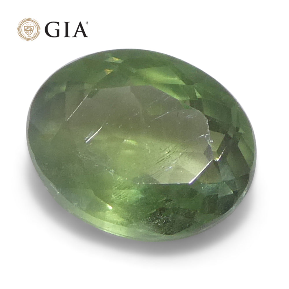 0.78ct Oval Yellowish Green to Grayish Purple Alexandrite GIA Certified India Unheated - Skyjems Wholesale Gemstones