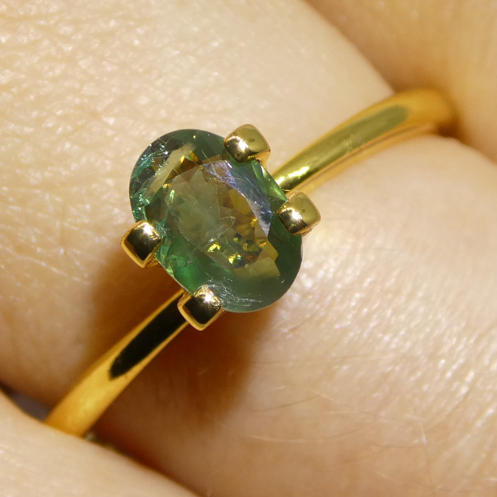 0.7ct Oval Green to Grayish Purple Alexandrite GIA Certified India Unheated - Skyjems Wholesale Gemstones