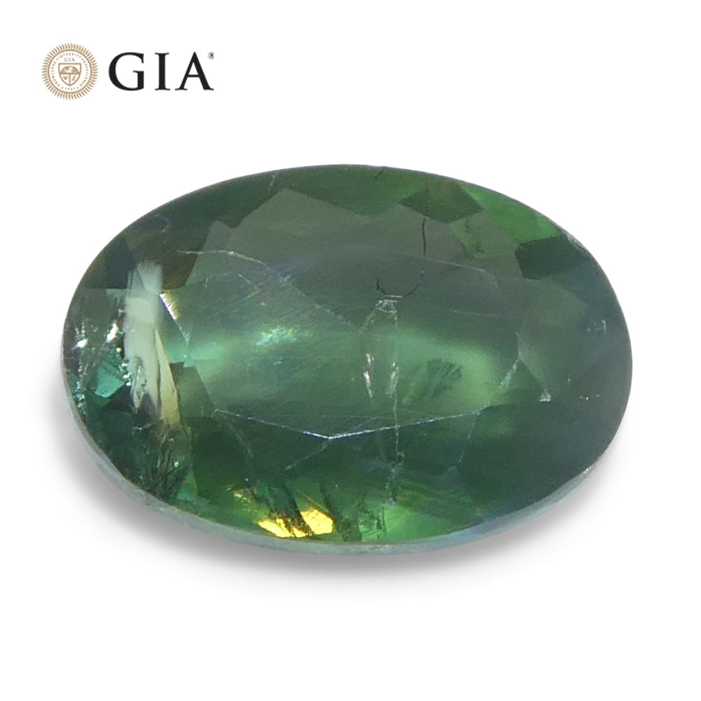 0.7ct Oval Green to Grayish Purple Alexandrite GIA Certified India Unheated - Skyjems Wholesale Gemstones