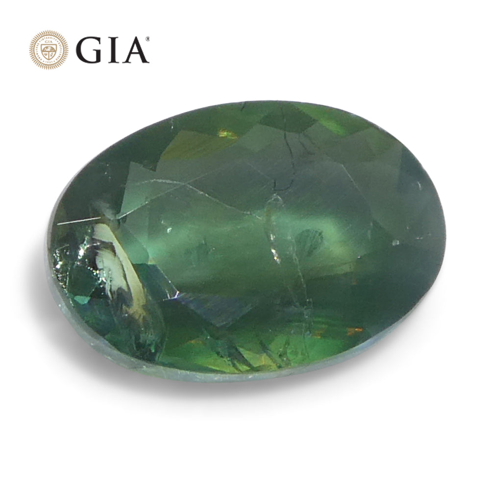 0.7ct Oval Green to Grayish Purple Alexandrite GIA Certified India Unheated - Skyjems Wholesale Gemstones