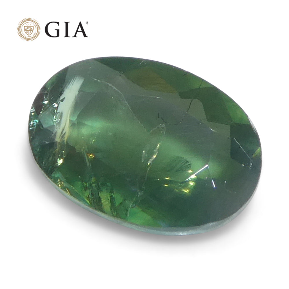0.7ct Oval Green to Grayish Purple Alexandrite GIA Certified India Unheated - Skyjems Wholesale Gemstones