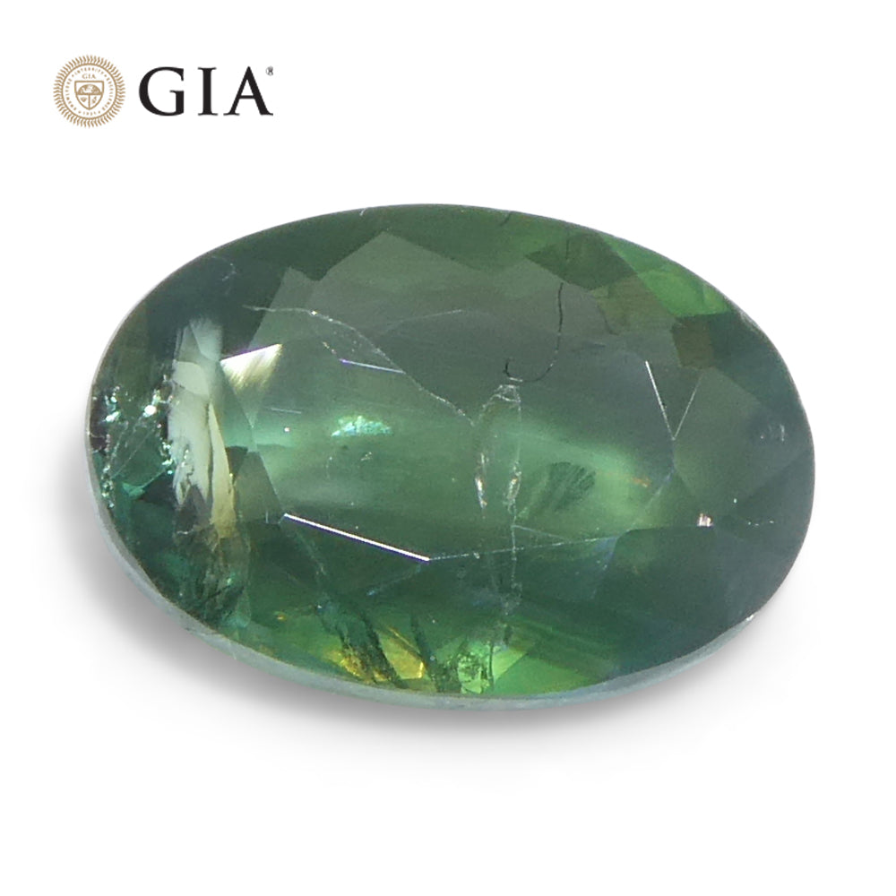 0.7ct Oval Green to Grayish Purple Alexandrite GIA Certified India Unheated - Skyjems Wholesale Gemstones