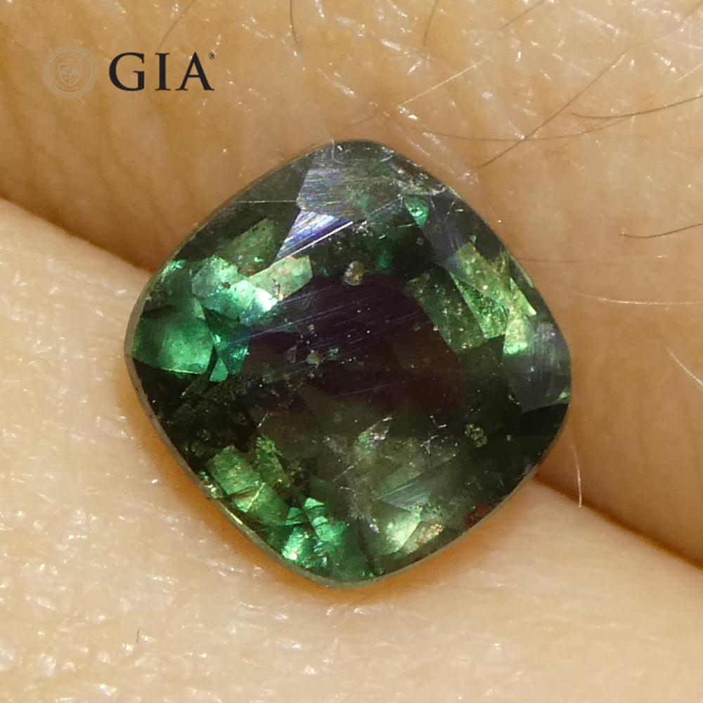 0.97ct Cushion Greenish Blue to Purple Alexandrite GIA Certified Madagascar Unheated - Skyjems Wholesale Gemstones
