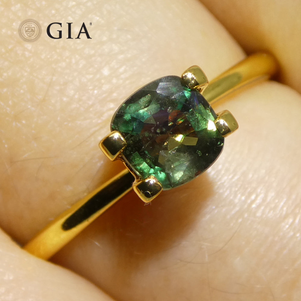 0.97ct Cushion Greenish Blue to Purple Alexandrite GIA Certified Madagascar Unheated - Skyjems Wholesale Gemstones