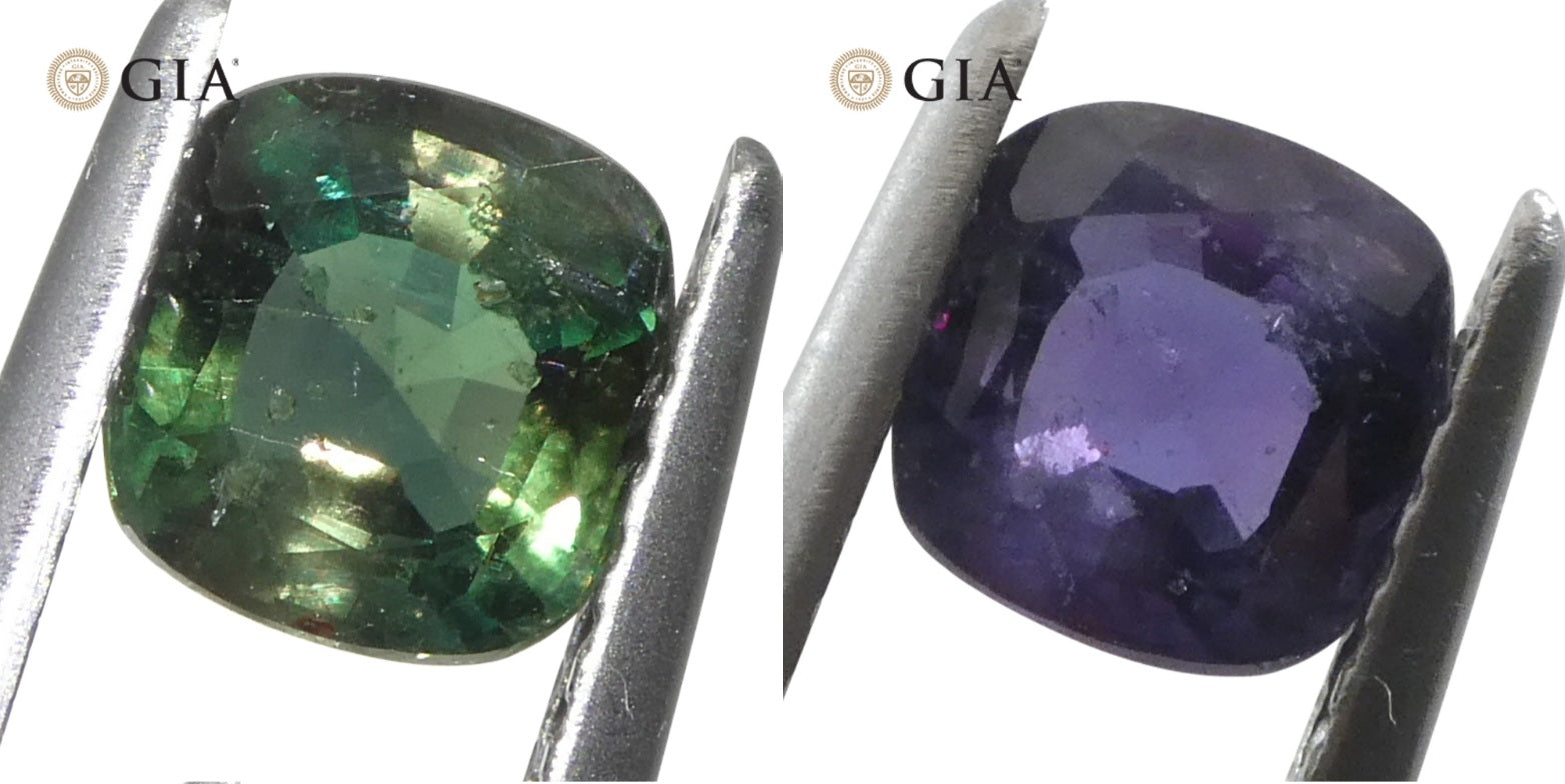 0.97ct Cushion Greenish Blue to Purple Alexandrite GIA Certified Madagascar Unheated - Skyjems Wholesale Gemstones