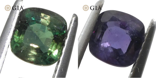 0.97ct Cushion Greenish Blue to Purple Alexandrite GIA Certified Madagascar Unheated - Skyjems Wholesale Gemstones