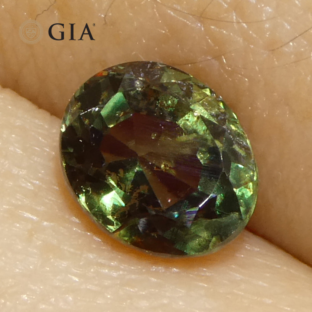 1.16ct Oval Bluish Green to Purple Alexandrite GIA Certified Madagascar Unheated - Skyjems Wholesale Gemstones