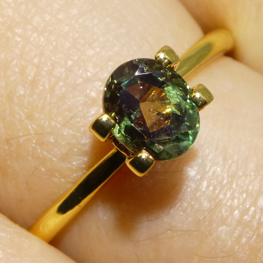 1.16ct Oval Bluish Green to Purple Alexandrite GIA Certified