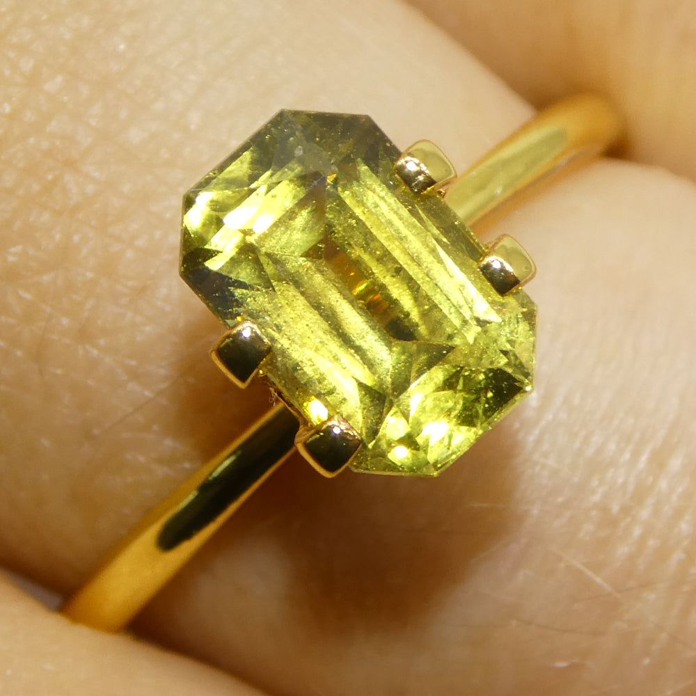 2.3ct Octagonal/Emerald Cut Yellow Chrysoberyl GIA Certified Unheated - Skyjems Wholesale Gemstones