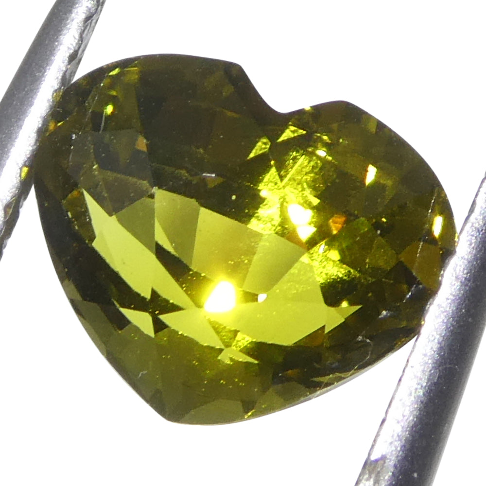 2.05ct Heart Greenish Yellow Chrysoberyl GIA Certified Unheated - Skyjems Wholesale Gemstones