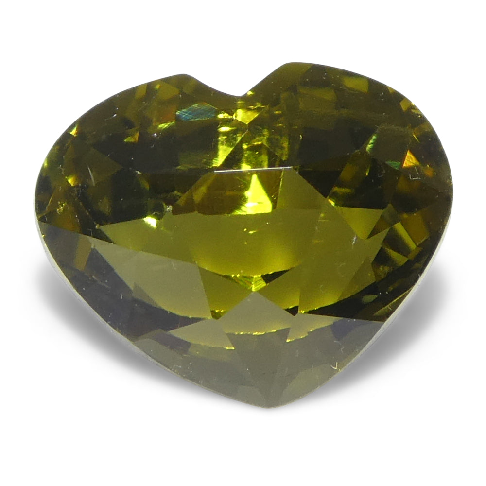 2.05ct Heart Greenish Yellow Chrysoberyl GIA Certified Unheated - Skyjems Wholesale Gemstones