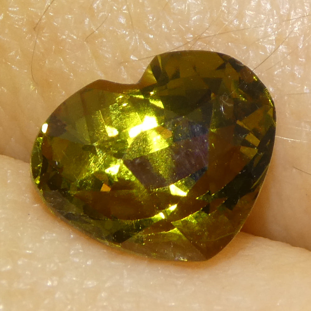 2.05ct Heart Greenish Yellow Chrysoberyl GIA Certified Unheated - Skyjems Wholesale Gemstones