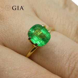 1.98ct Cushion Green Emerald GIA Certified Zambia - Skyjems Wholesale Gemstones