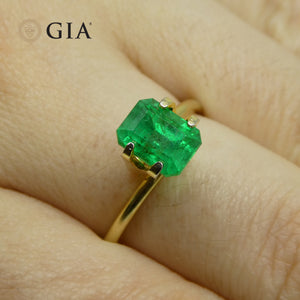1.76ct Octagonal/Emerald Cut Green Emerald GIA Certified Russia - Skyjems Wholesale Gemstones