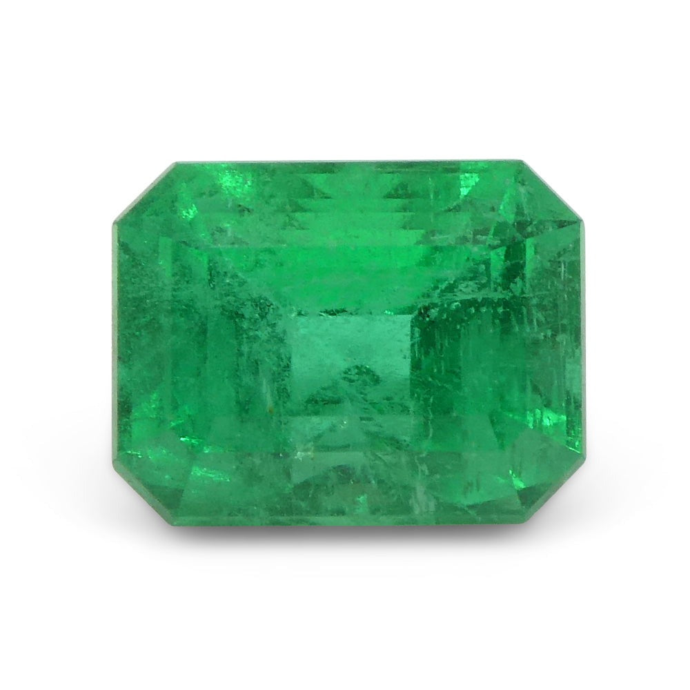 1.76ct Octagonal/Emerald Cut Green Emerald GIA Certified Russia - Skyjems Wholesale Gemstones
