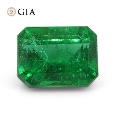 1.29ct Octagonal/Emerald Cut Green Emerald GIA Certified Zambia - Skyjems Wholesale Gemstones