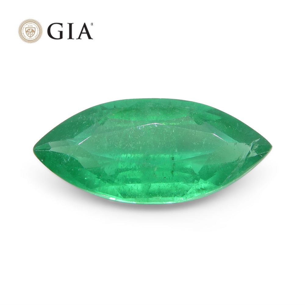 2.59ct Marquise Green Emerald GIA Certified Zambia F1/Minor - Skyjems Wholesale Gemstones