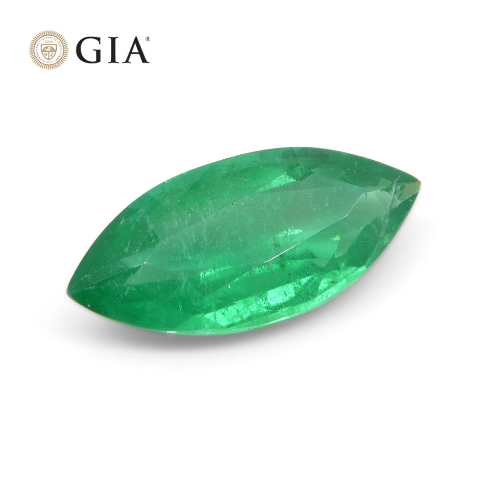 2.59ct Marquise Green Emerald GIA Certified Zambia F1/Minor - Skyjems Wholesale Gemstones